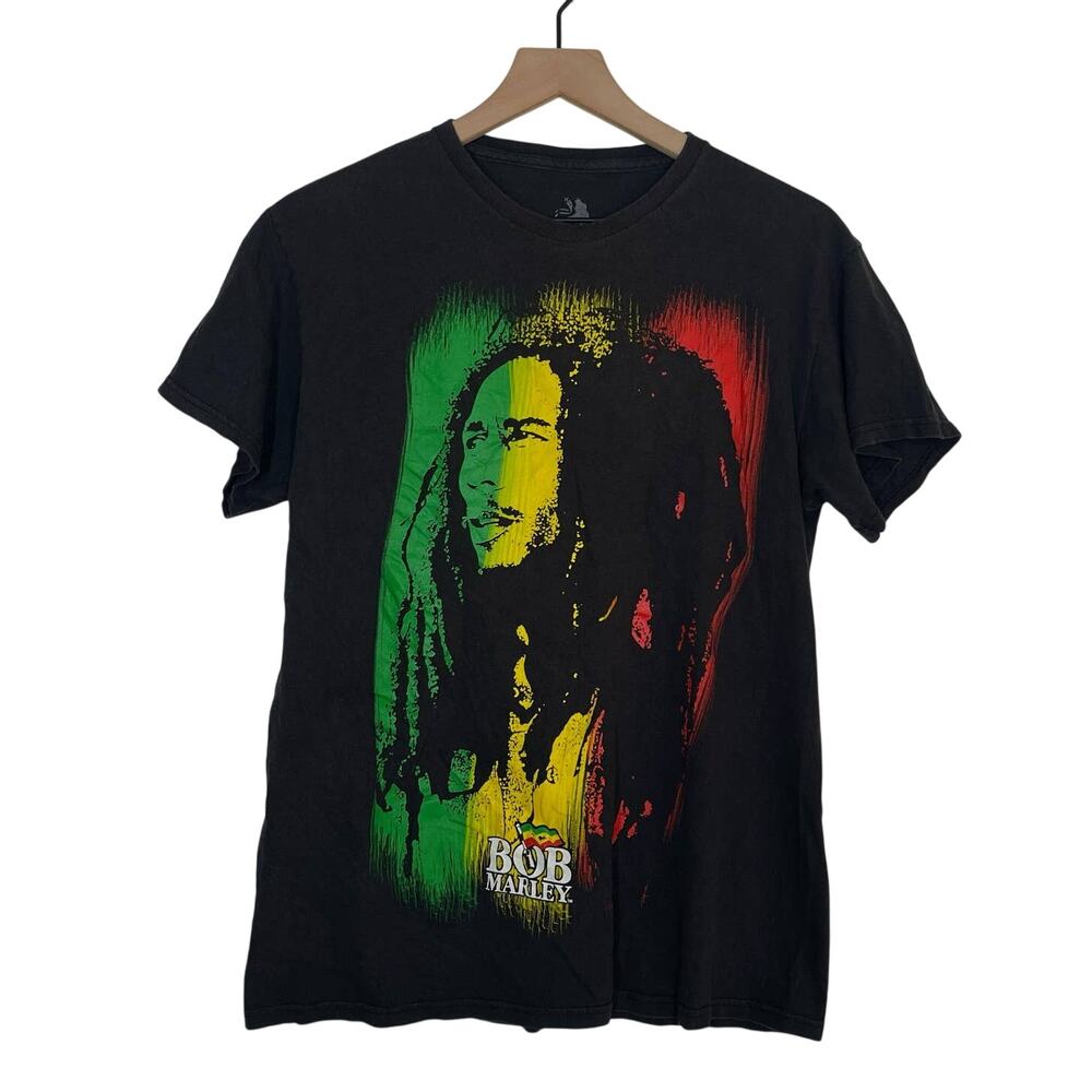 Bob Marley Band T-Shirt Men's Size Medium Black Rasta Reggae Music Artist Street